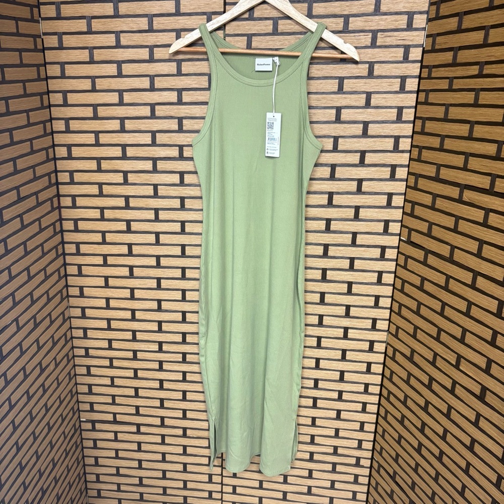 Richer Poorer Green‎ Ribbed Midi Dress Size Large